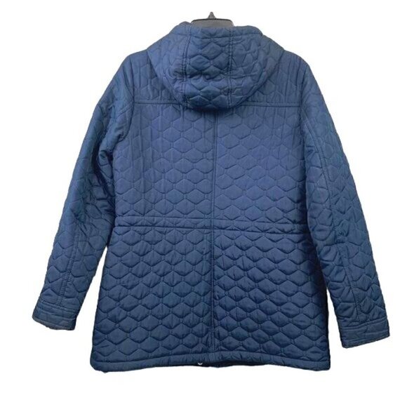 Tommy Hilfiger Women's Quilted Zip Front Puffer Jacket w/Hood-Navy Blue, Sz M - Picture 2 of 10